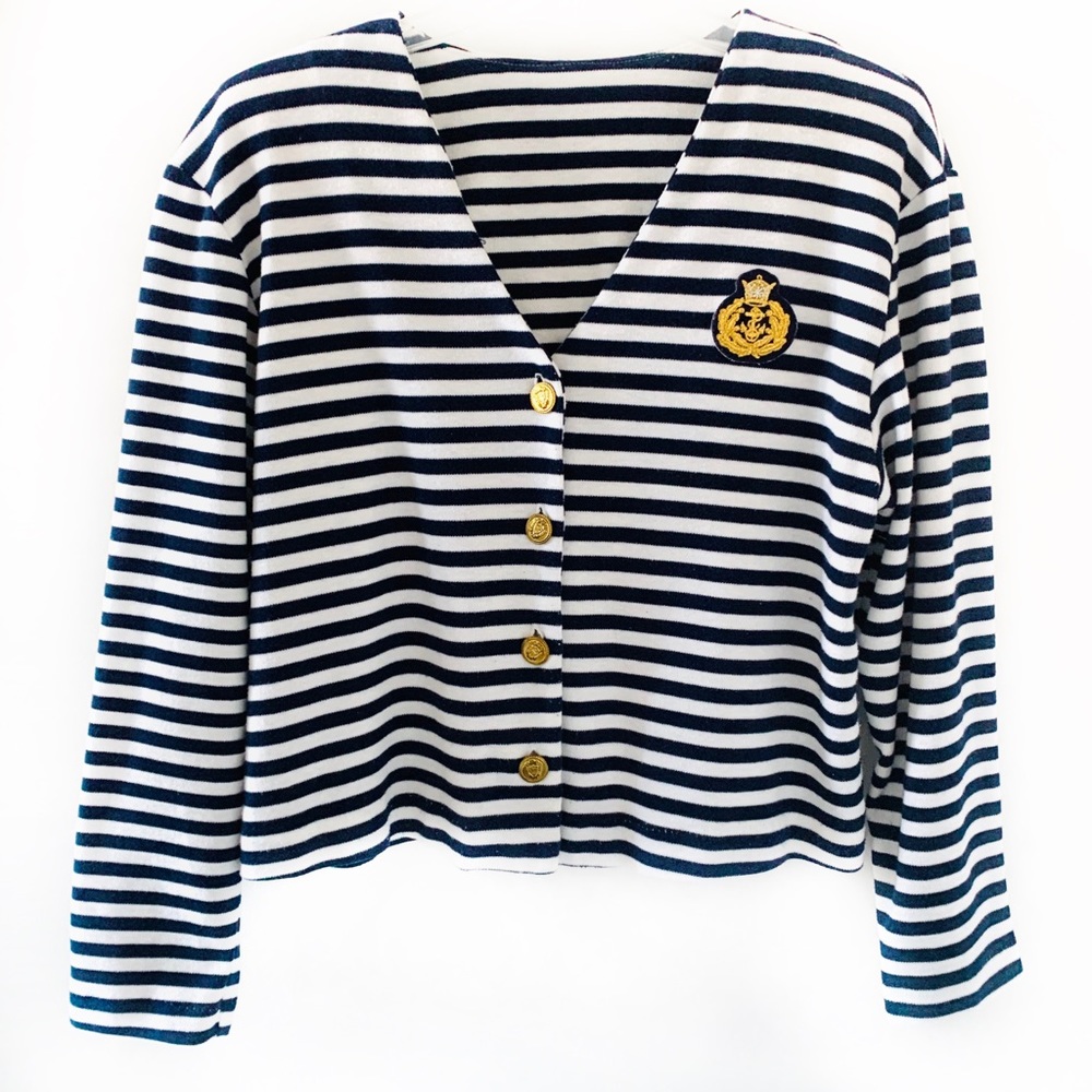 Vintage Christine David Striped Cropped Jacket M